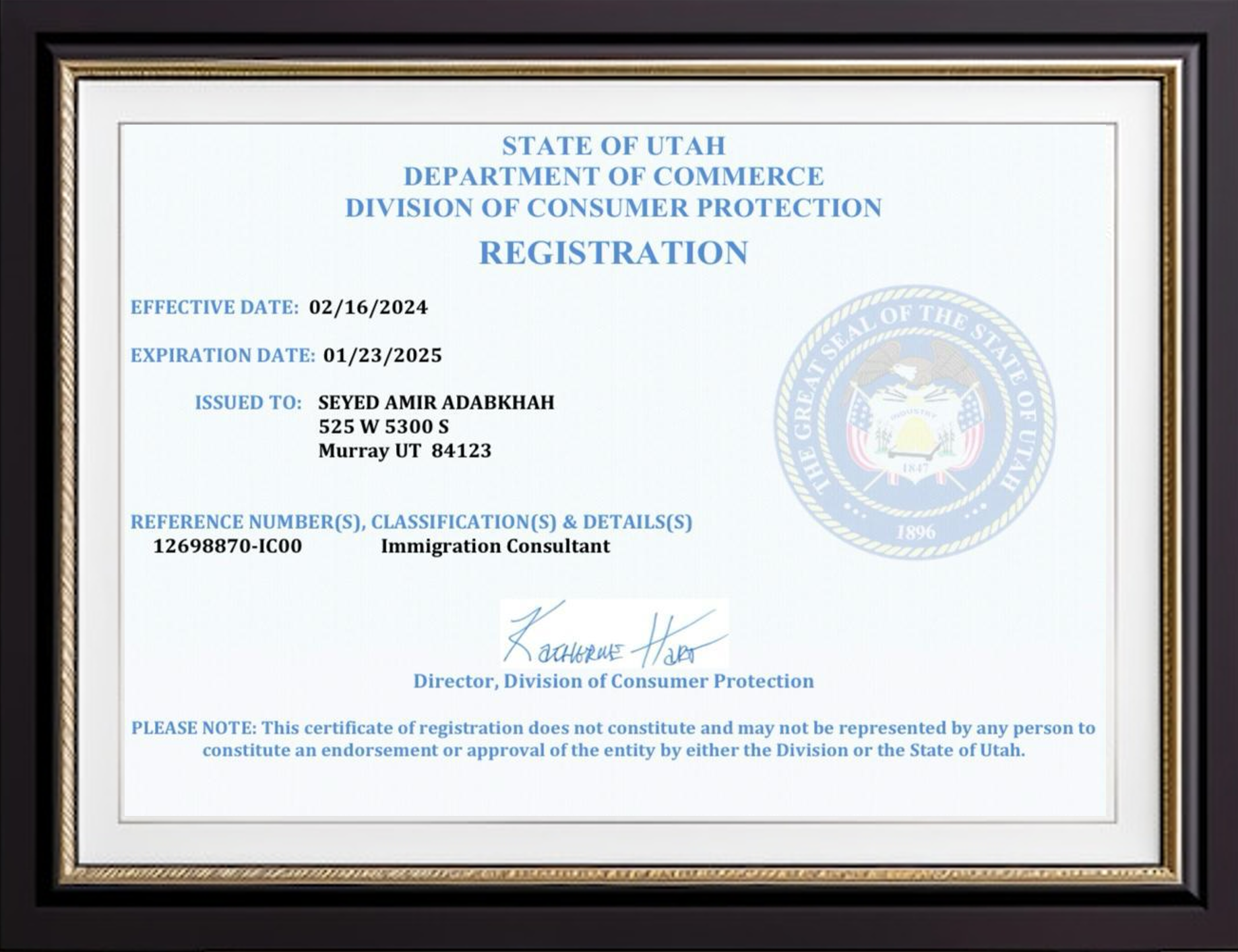 certificate